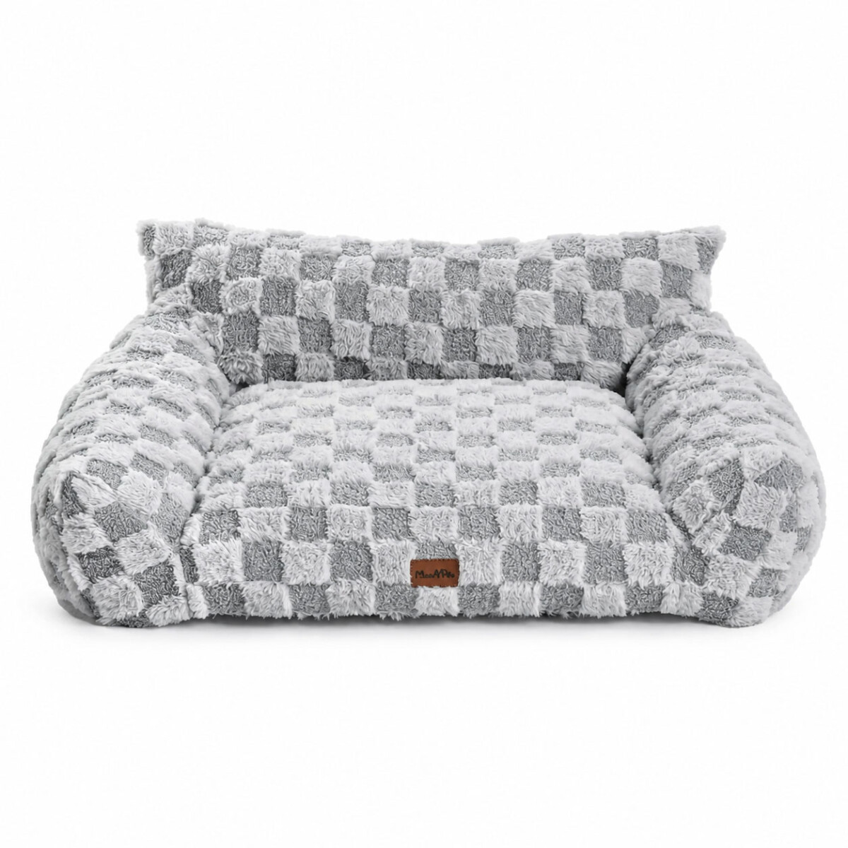 Cama Sofá Mascotas 65x50 Gris Acolchada Lavable Con Asa 