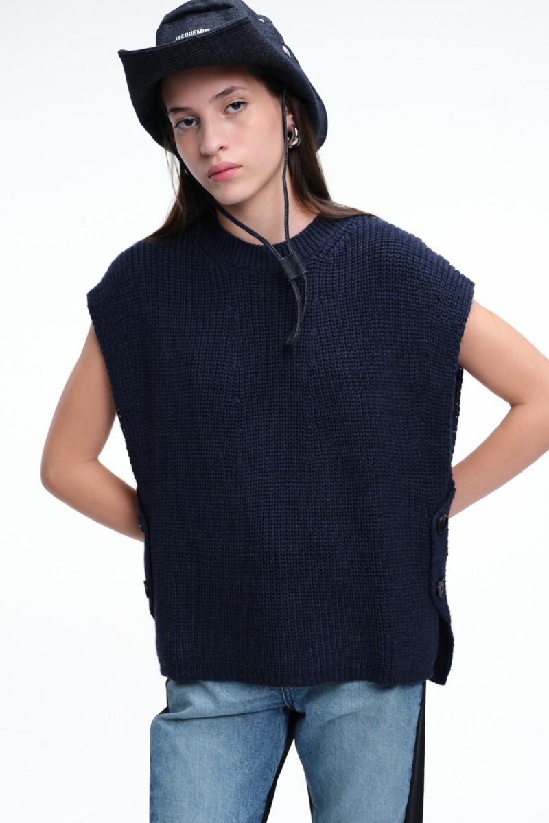 CHALECO BOTONES Azul