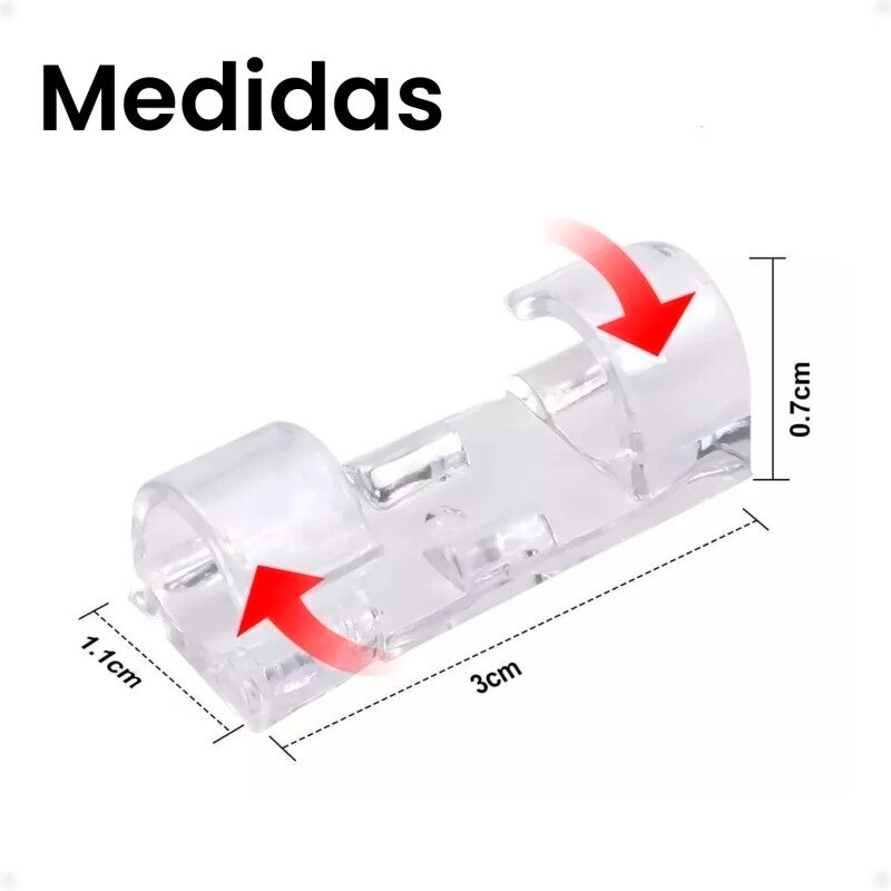 Organizador De Cables Clip Adhesivos de 12 Unidades Organizador De Cables Clip Adhesivos de 12 Unidades
