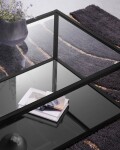 Mesa de centro Blackhill 110 x 60 cm cristal y acero acabado negro