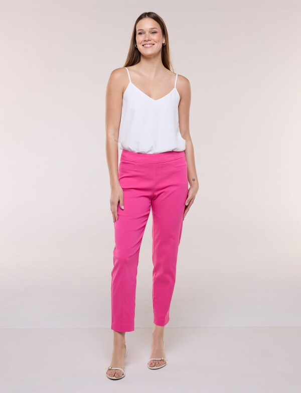 Pantalón Slim Pull On FUCSIA