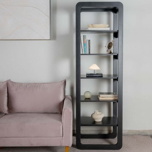 Biblioteca Curve laqueada negro