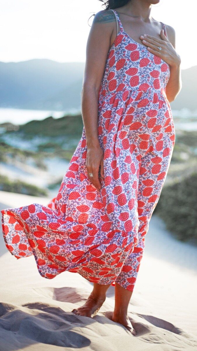 Vestido largo Durazno - Estampado 1 
