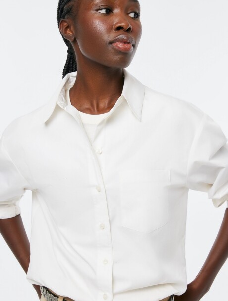 CAMISA DE ALGODÓN CON BOLSILLOS CAMISA ML FEM