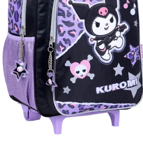 Mochila Infantil Kuromi C/carro 40cm Rueditas Escolar M3