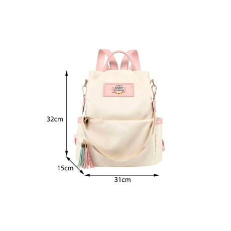 Mochila Para Dama De Lona Moderna Comoda y Resistente Crema