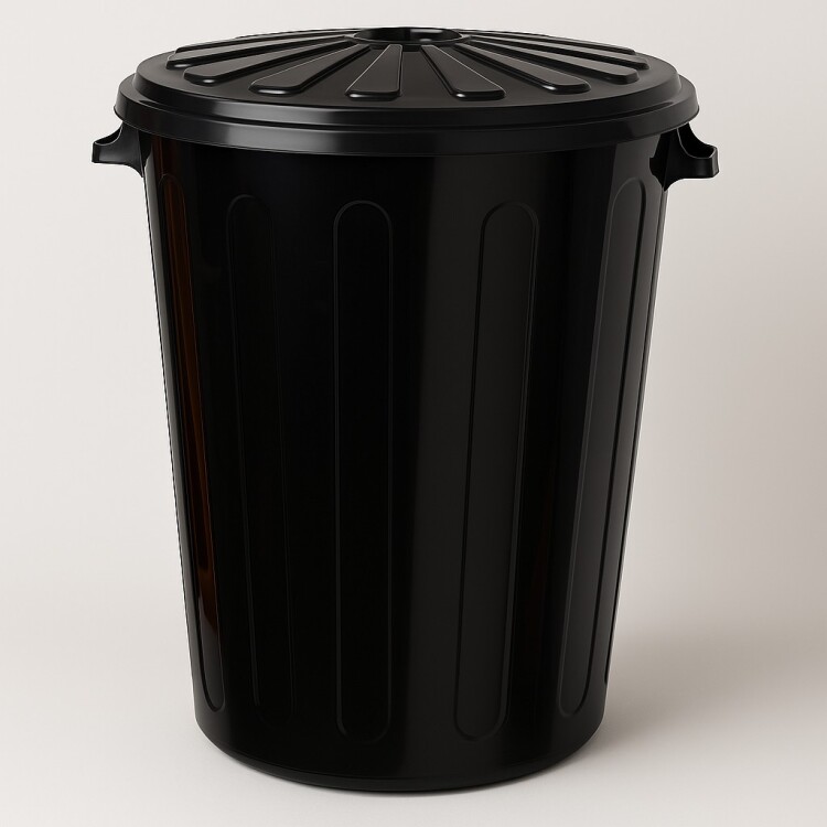 PAPELERA TACHO DE BASURA 68 LITROS NEGRO NEGRO
