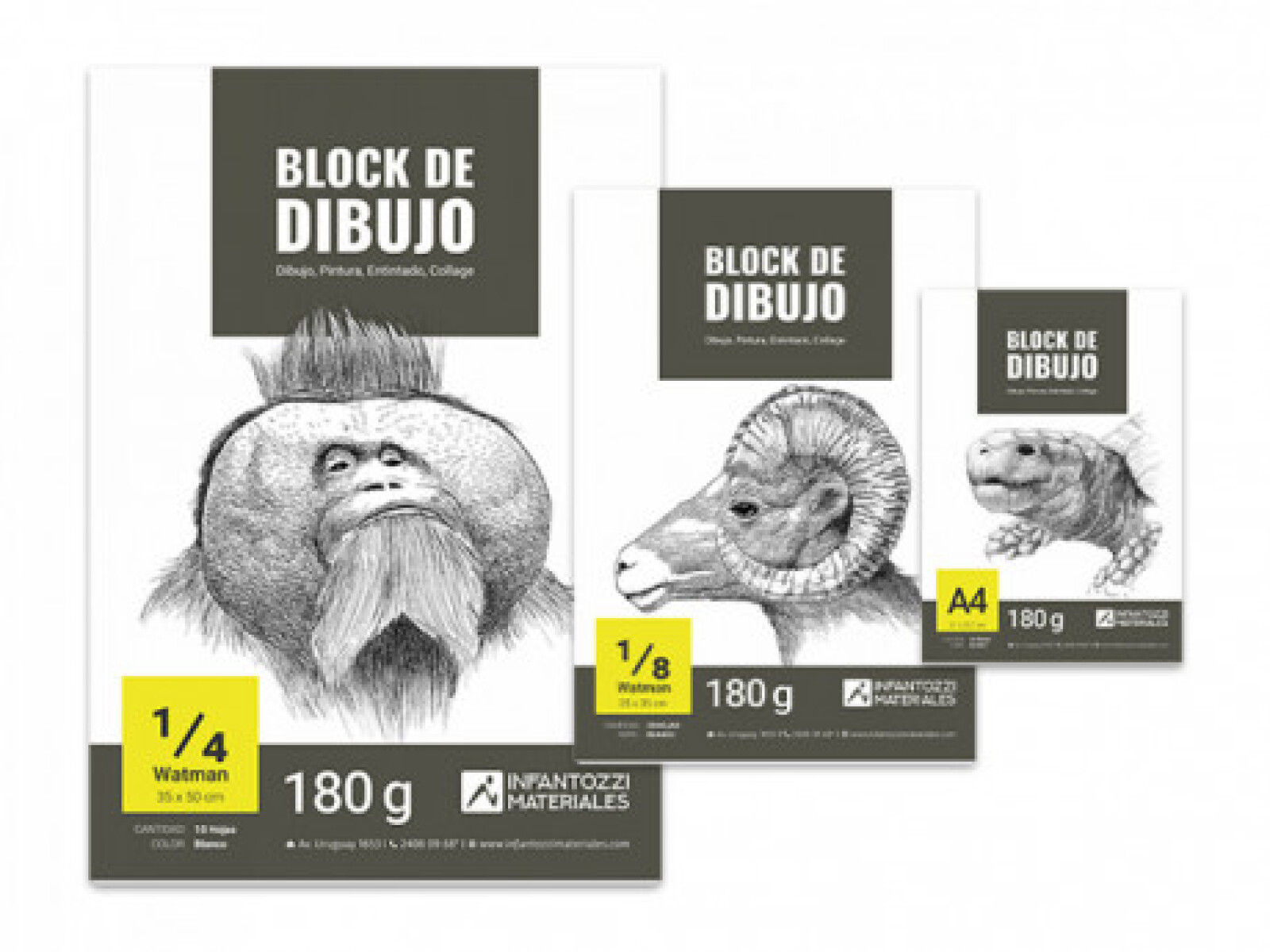 Block de dibujo 180 g - 1/2 W - 180 g - 10 hojas 