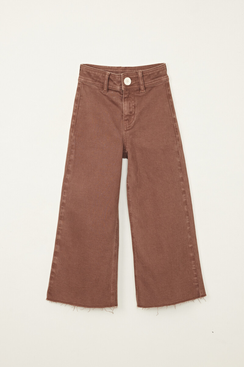 Pantalón jean ancho Marrón
