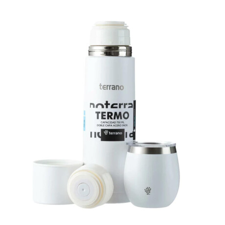 Kit Matero Terrano Termo Bala 750ML + Mate BLANCO