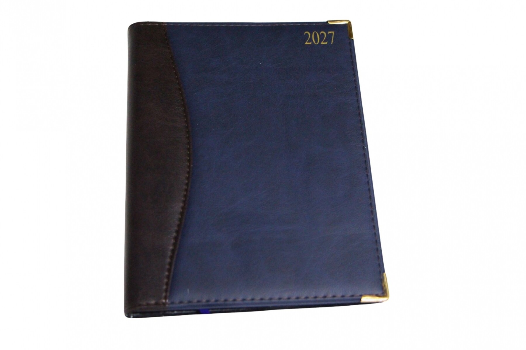 AGENDA ABEZETA 201 CLASICA DEL AÑO TAPA COSIDA SEMANA A LA VISTA - TAPA MARRON Y AZUL 