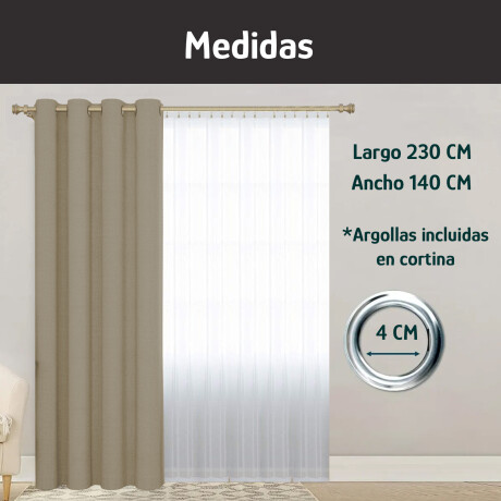 Set x2 Cortina Blackout 140x230 Cm Living Dormitorio Gris Vison