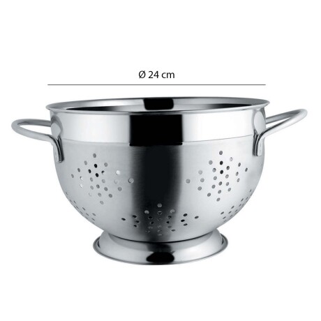 Colador Escurridor Euro para Cocina de 24Cm en Acero Plateado
