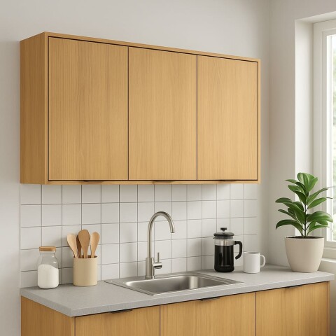 Mueble Aéreo de Cocina Modular Gloria 120 cm 3 Puertas 1 Estante Castaño / Off White Mueble Aéreo de Cocina Modular Gloria 120 cm 3 Puertas 1 Estante Castaño / Off White
