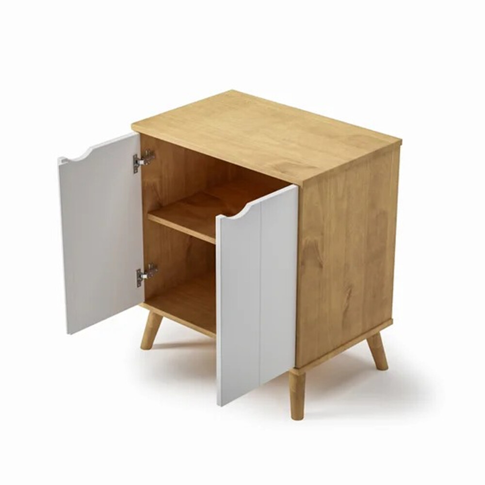 Armario aparador en madera maciza 2 puertas BLANCO