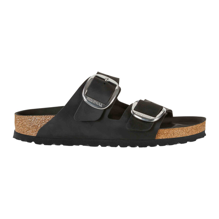 Sandalia Arizona Big Buckle Oiled Leather - Regular Black