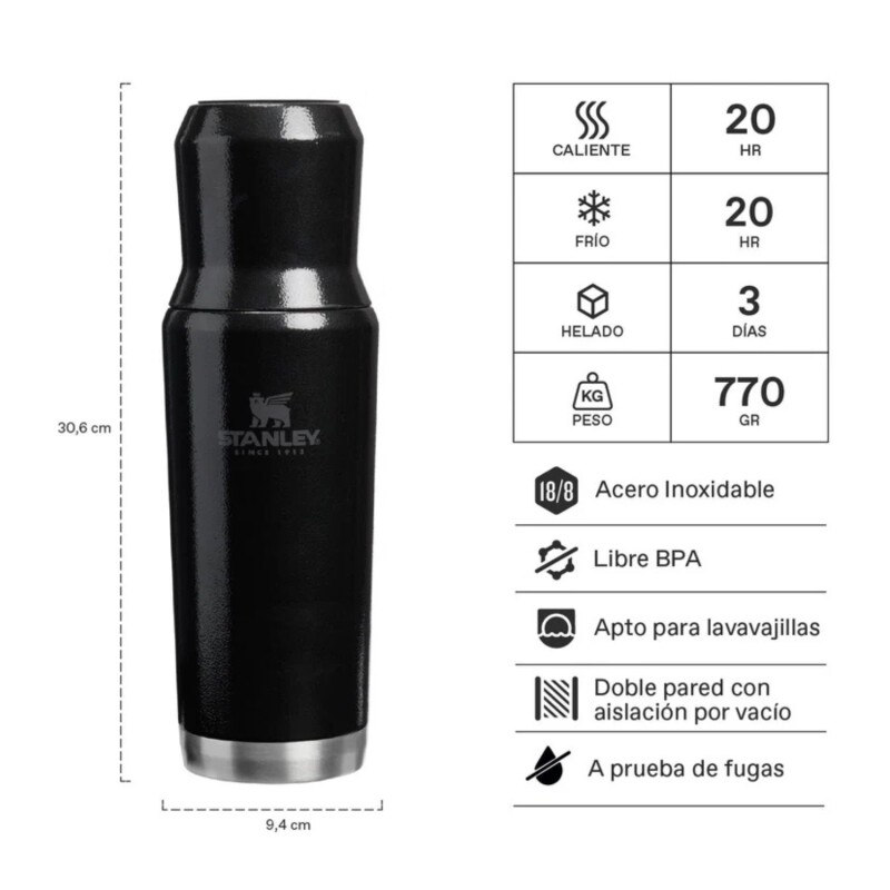 Termo y Mate 2 en 1 Stanley Mate System 2.0 de 800ml Negro