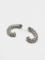 Pendientes Maxi De Cristales plateado