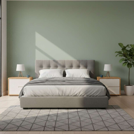 Mesa de Luz 2 cajones Moderna Beige Frizz