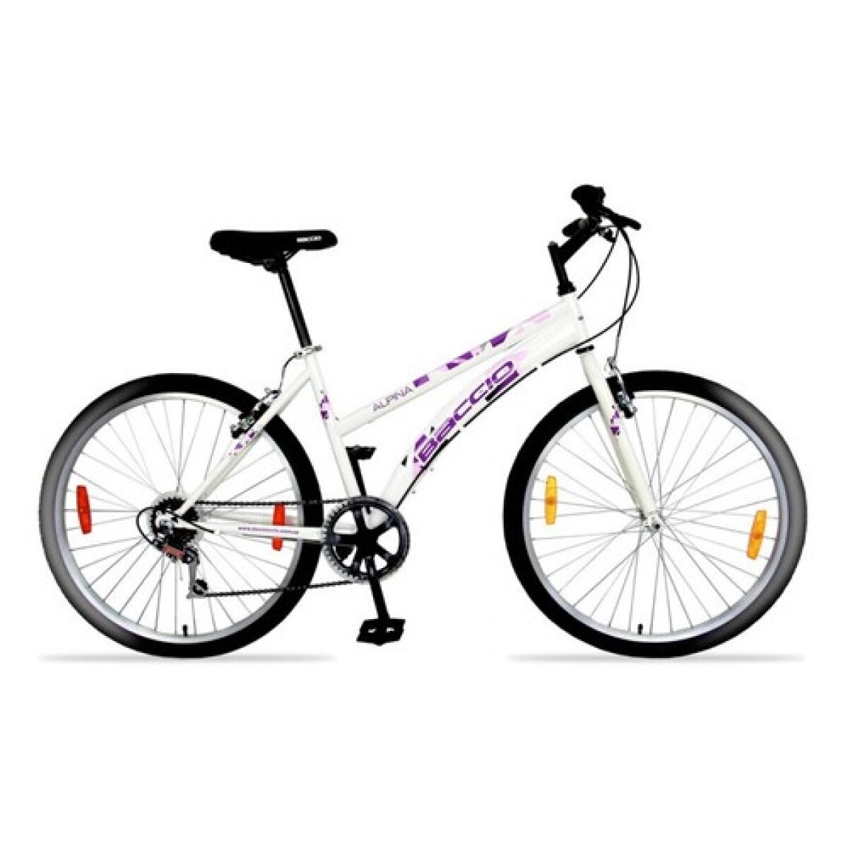 Bicicleta Baccio Alpina Lady Montaña rodado 26 con 6 cambios - Blanco/Violeta 