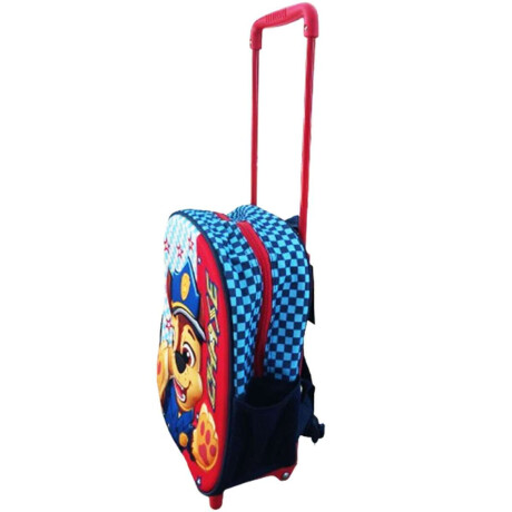 Mochila Infantil Paw Patrol 3D Con Carro 30 Cm Celeste