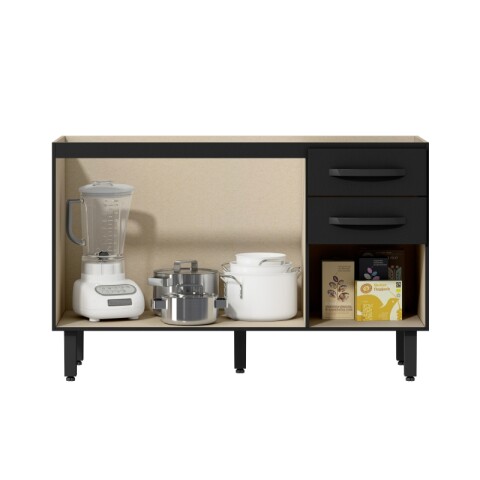Bajo Mesada de Cocina 3 Puertas 2 Cajones 120 x 77 x 50 cm - NERO Bajo Mesada de Cocina 3 Puertas 2 Cajones 120 x 77 x 50 cm - NERO