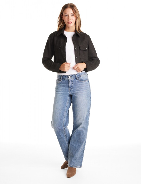 Chaqueta Suede NEGRO