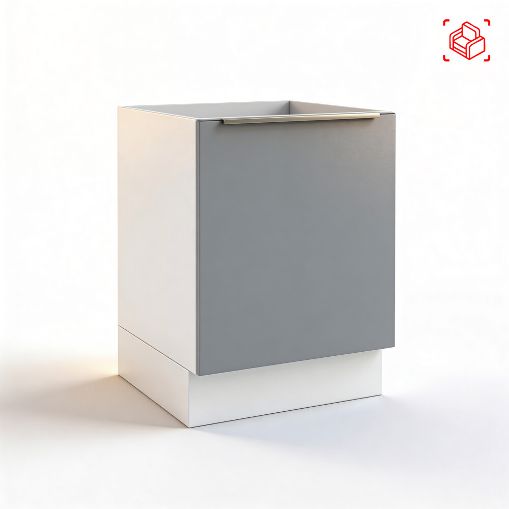 BAJO MESADA 60 CM MDP-Y-VIDRIO BLANCO LUX