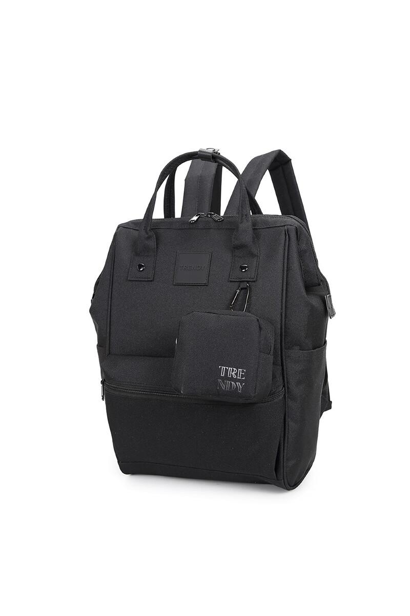 Mochila multicierres con modero Negro