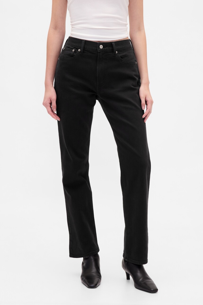 Jean 90S Straight Mujer Black Wash