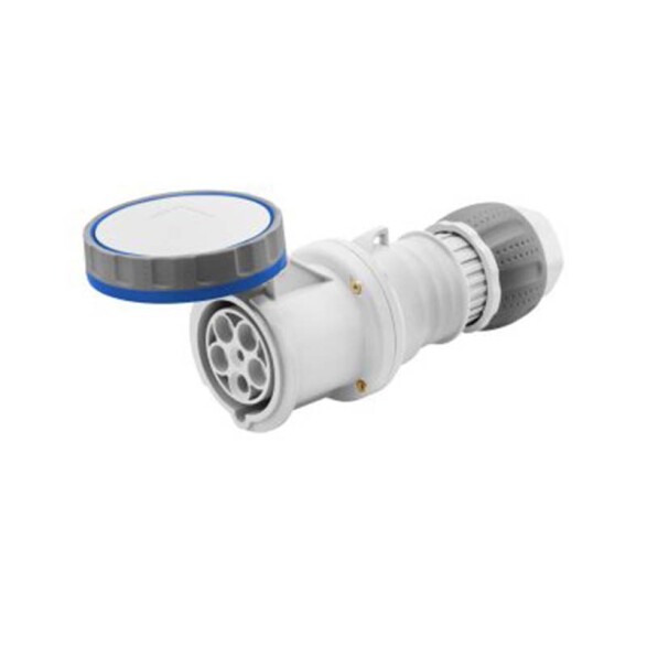 Ficha prolongación industrial 3P+T 63A 9H 220V azul IP67 GG2049