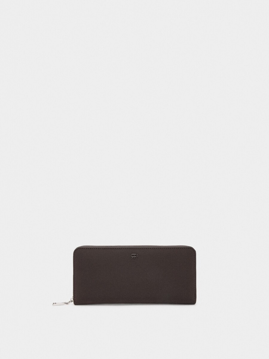 Cartera De Textura Suave Con Cremallera burdeos