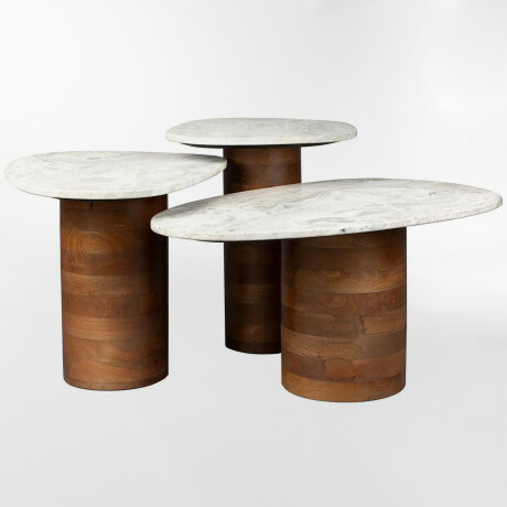 MESA AUXILIAR SUKI BLANCO - SET x 3