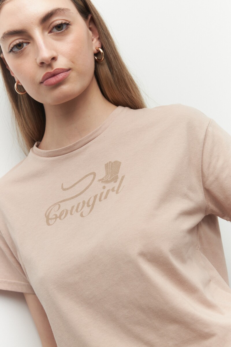 REMERA COWGIRL Beige