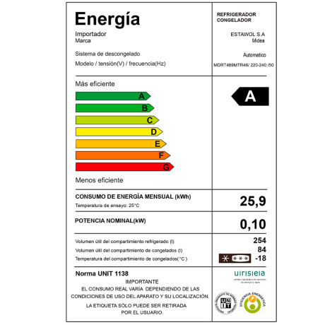 Heladera Midea MDRT489 inverter inox. Heladera Midea MDRT489 inverter inox.
