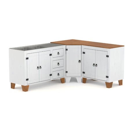 Bajo mesada esquinero Linea Naturale Blanco