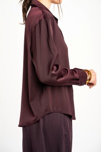 Camisa Saten Bordeaux