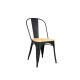Silla tolix Metálica vintage asiento en madera Silla tolix Metálica vintage asiento en madera