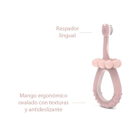 Cepillo Dental Infantil 0-2 Años Suave Raspador Lingual Rosa