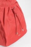 Mochila con cordón y bolsillo rojo