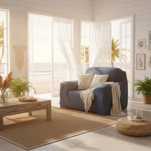 Cubre Sofa Elastico Elastizado Funda 1 Cuerpo Plaza Azul 1