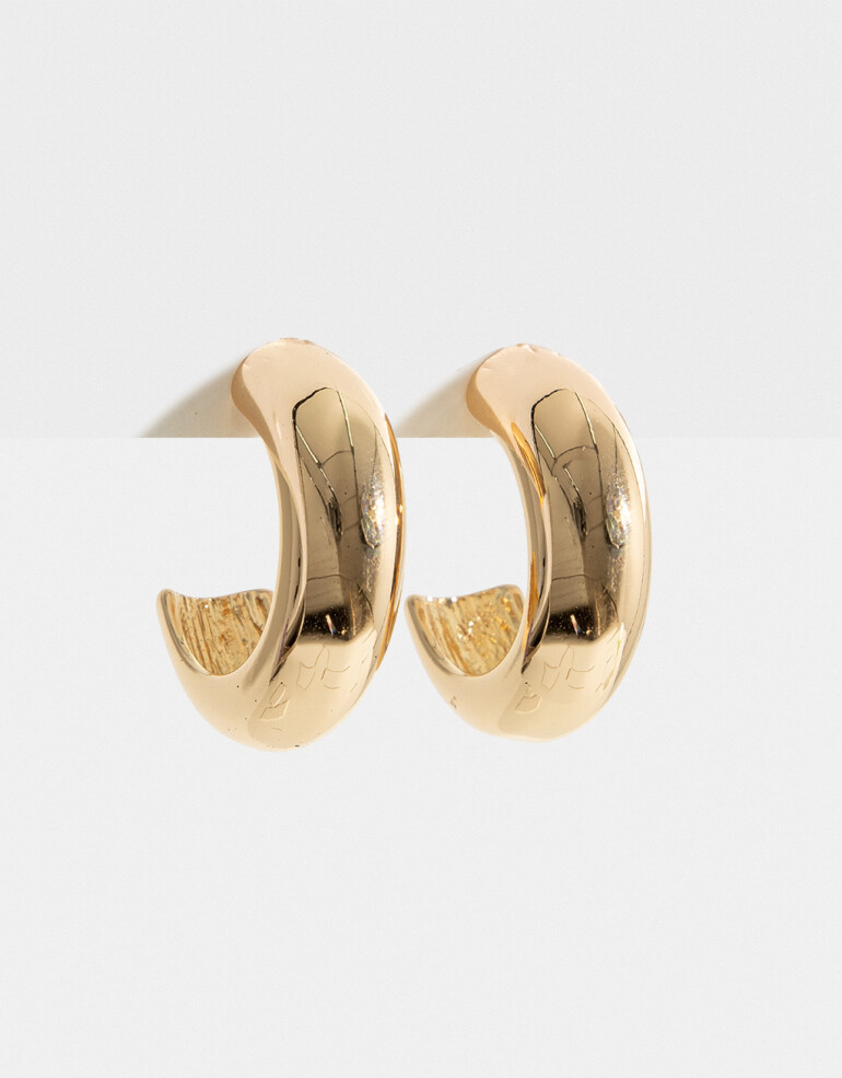 Aros Argollas Metal Argollas Chunky - Dorado