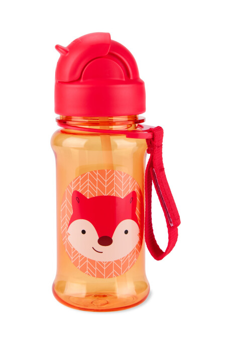 Botella de plástico Tritan, con sorbito, diseño zorro Sin color