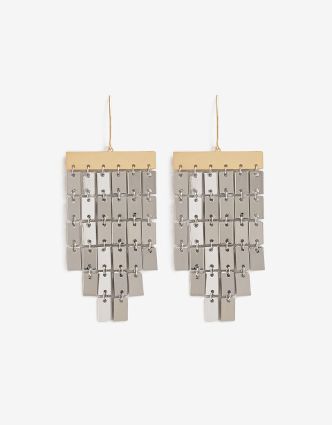 Aros Colgantes Largos Metal Aros Colgantes Largos, Statement Night - Combinacion Bicolor