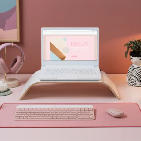 Combo Logitech Teclado y Mouse MK470 inalámbrico Rosa
