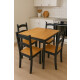 Juego de Comedor Mesa + 4 Sillas color Madera con NEGRO Juego de Comedor Mesa + 4 Sillas color Madera con NEGRO