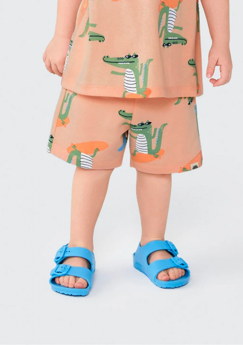 SHORT INFANTIL DE RAYAS - NARANJA 