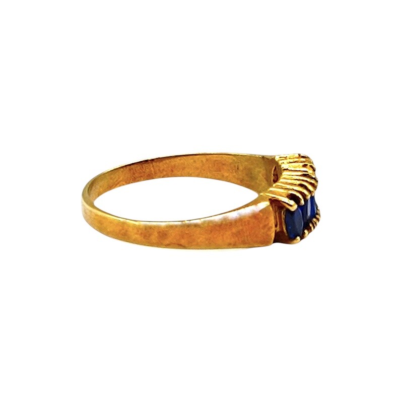 Anillo Vera-Oro Bajo-Piedra Zafiro-AN8105 conpiedra