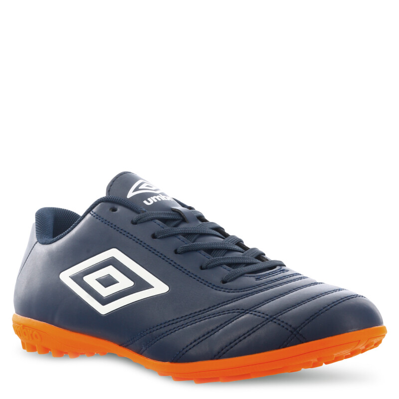 Championes de Hombre Umbro Futbol 5 Classico II TF Azul Marino - Anaranjado - Blanco