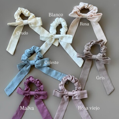 Moña Lazo Scrunchie Rosa